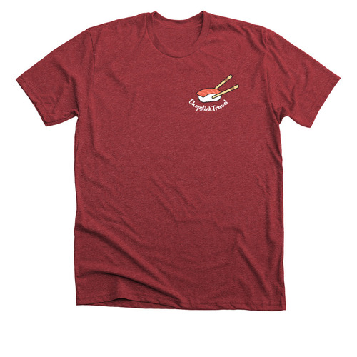 Tuna Nigiri Sushi - Chopstick Travel, a Heather Canvas Red Premium Unisex Tee