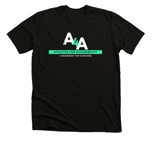 Athletes for Accessibility, a Black Heather Premium Unisex Tee