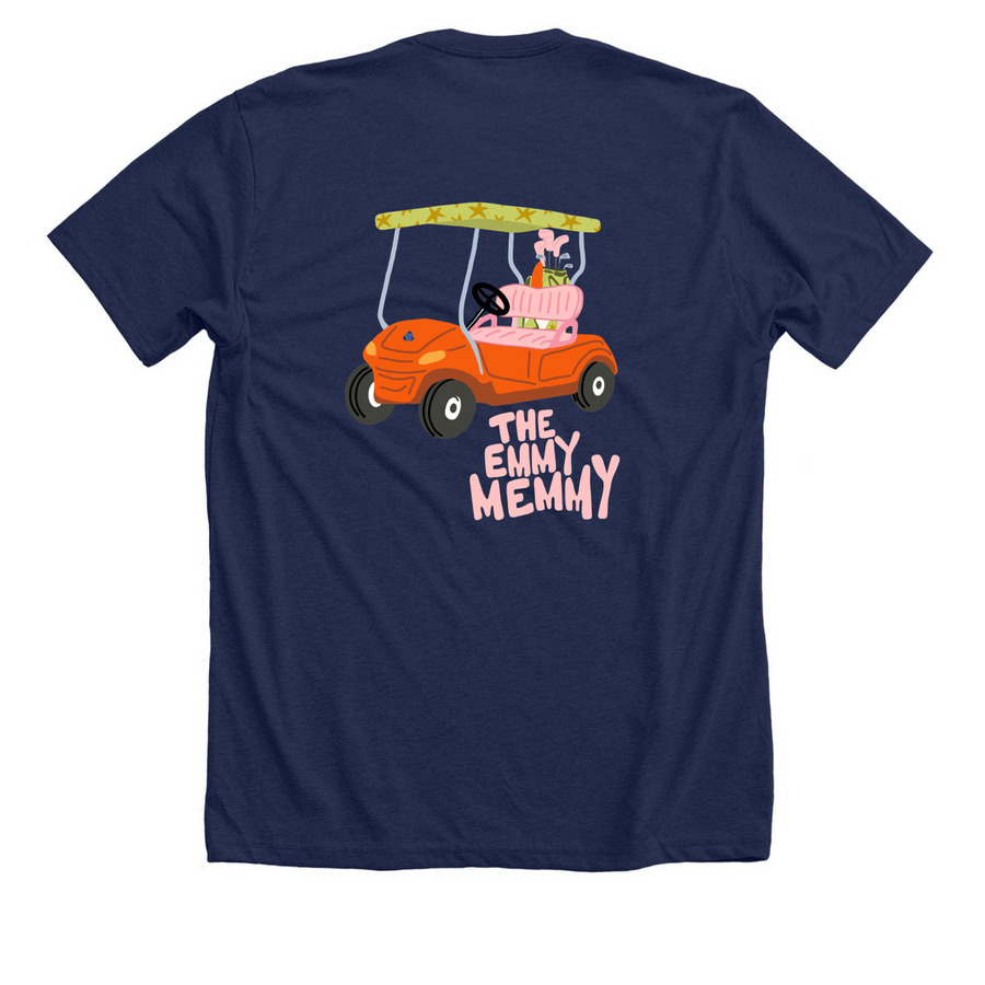 Emmy's Memmy Golf, a Solid Navy Blend Premium Unisex Tee (back-view)