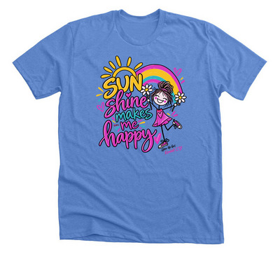 Sunshine Makes Me Happy GlowUp Girl Kendall C., a Heather Columbia Blue Premium Unisex Tee