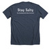 HOWLING WIZARD SALTY GANG, a Heather Midnight Navy Premium Unisex Tee (back-view)