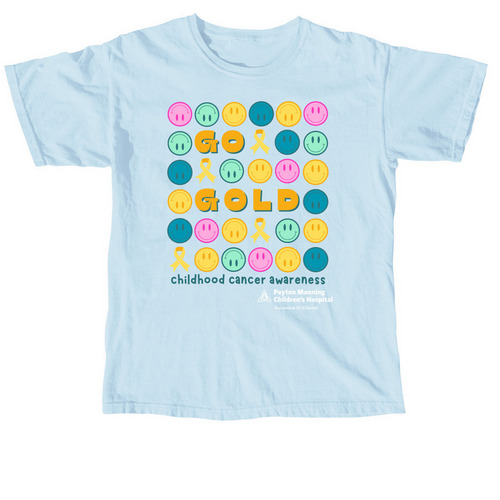Go Gold! for Childhood Cancer 2024, a Chambray Comfort Colors Unisex Tee