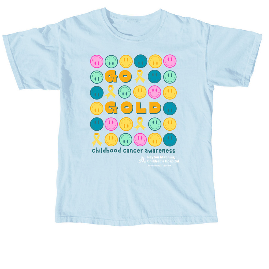 Go Gold! for Childhood Cancer 2024, a Chambray Comfort Colors Unisex Tee