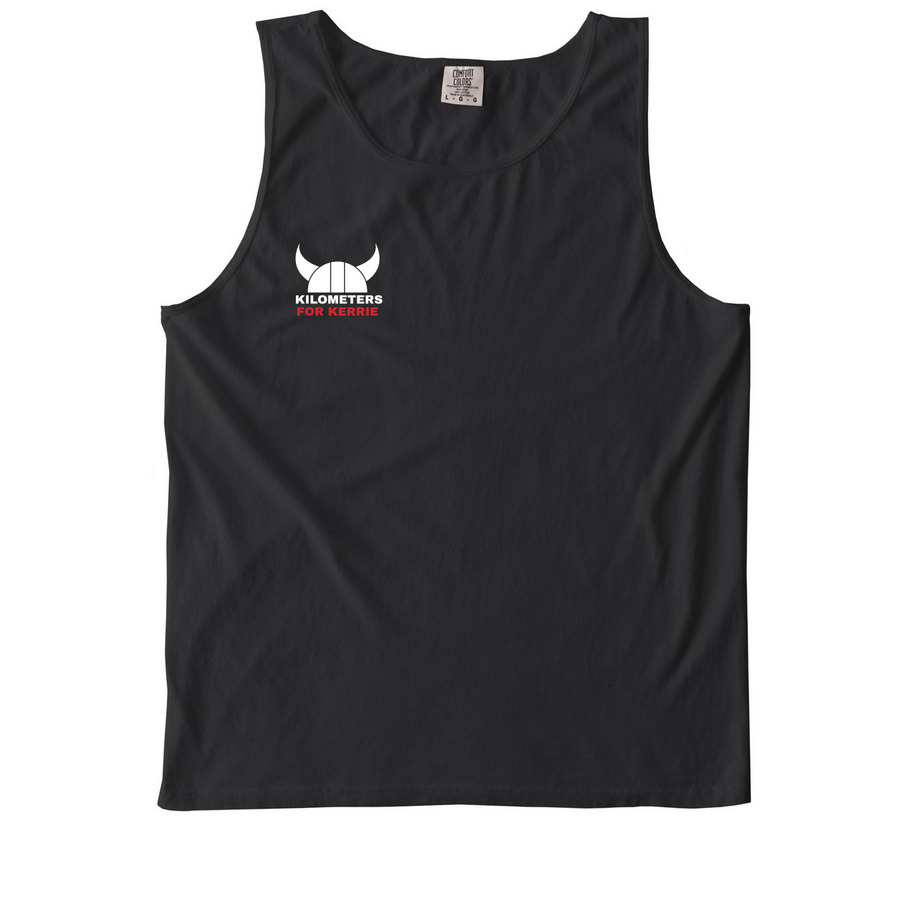 Kilometers for Kerrie, a Black Comfort Colors Tank Top