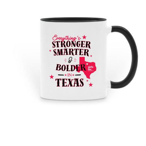 Everything's Stronger in Texas Mug, a Black Two-Tone Ceramic Mug