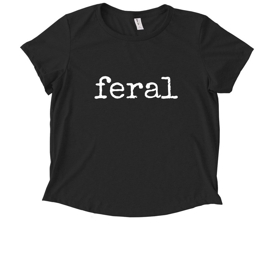 Feral Cat Shirt, a Deep Black Allmade Eco Triblend Women?s Scoop Neck Tee