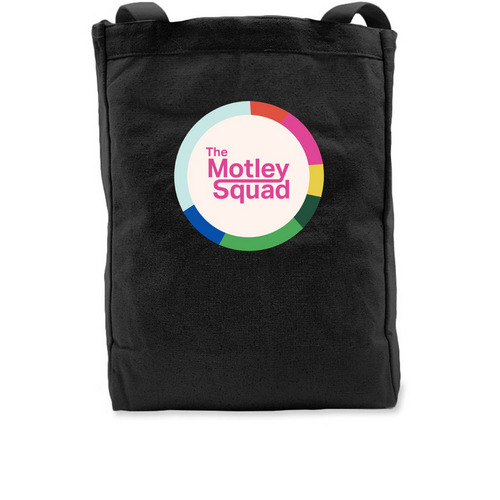 Motley Tote, a Black Recycled Cotton Tote Bag