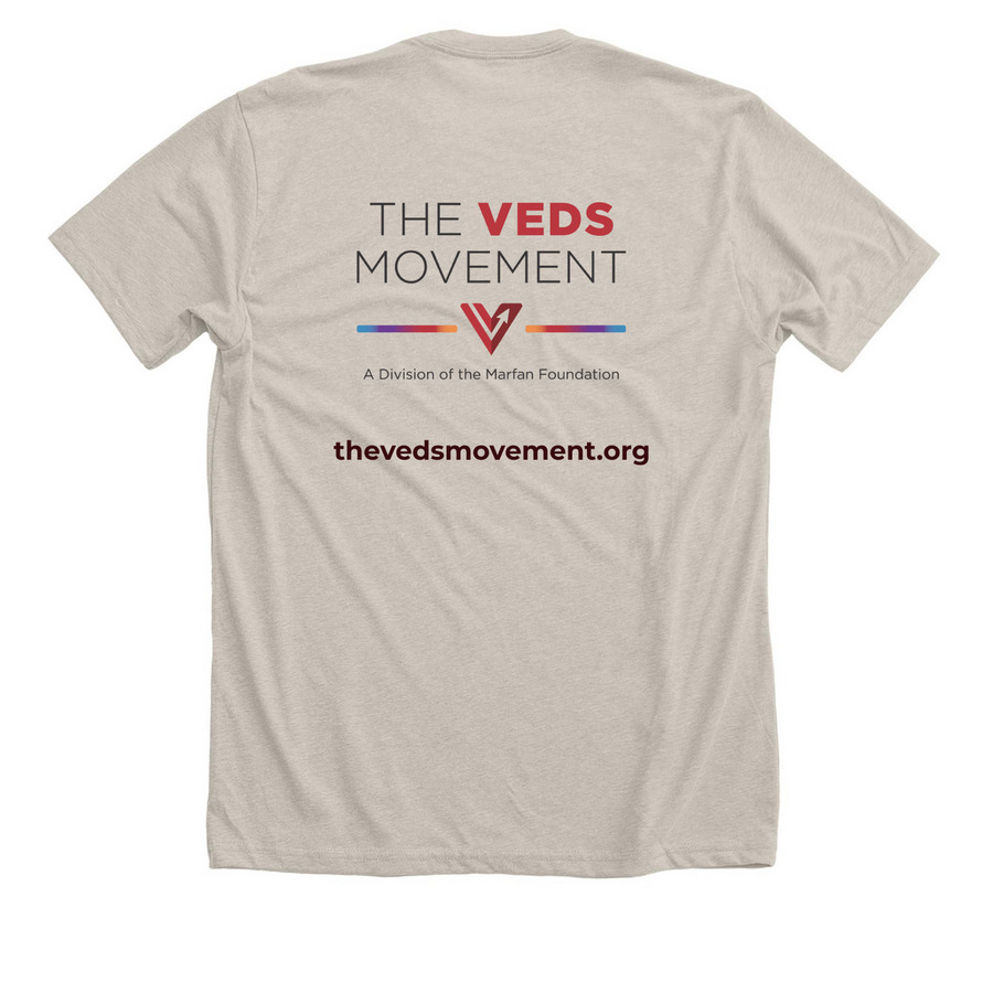 VEDS Hope Tee 2025, a Heather Dust Premium Unisex Tee (back-view)