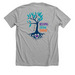 Belong, Grow, Thrive!, a Athletic Heather Premium Unisex Tee (back-view)