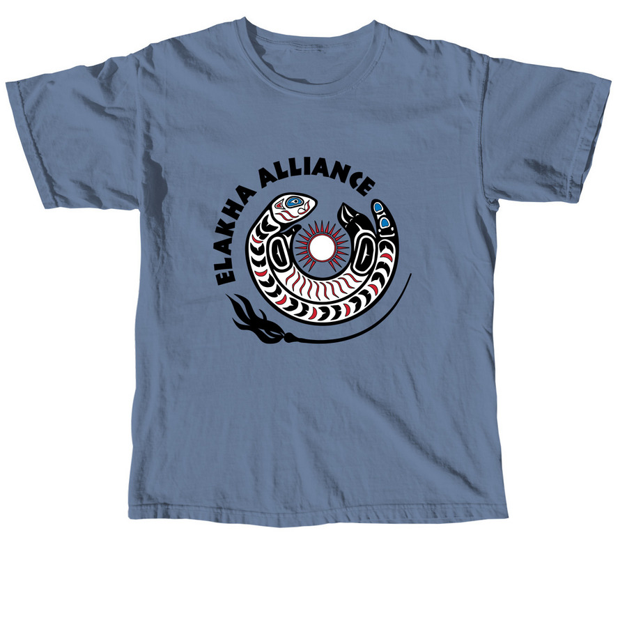 Elakha Alliance Front Logo Shirts, a Blue Jean Comfort Colors Unisex Tee