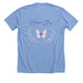 Please Stay Campaign&nbsp;, a Heather Carolina Blue Premium Unisex Tee (back-view)