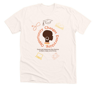 Opportunity Changes Everything, a Heather Natural Premium Unisex Tee