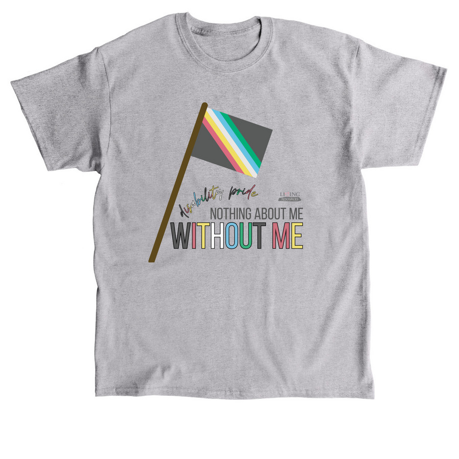 Disability Pride Flag T-Shirt, a Sport Grey Classic Unisex Tee