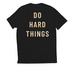 DO HARD THINGS, a Deep Black Allmade Eco Triblend Unisex Tee (back-view)