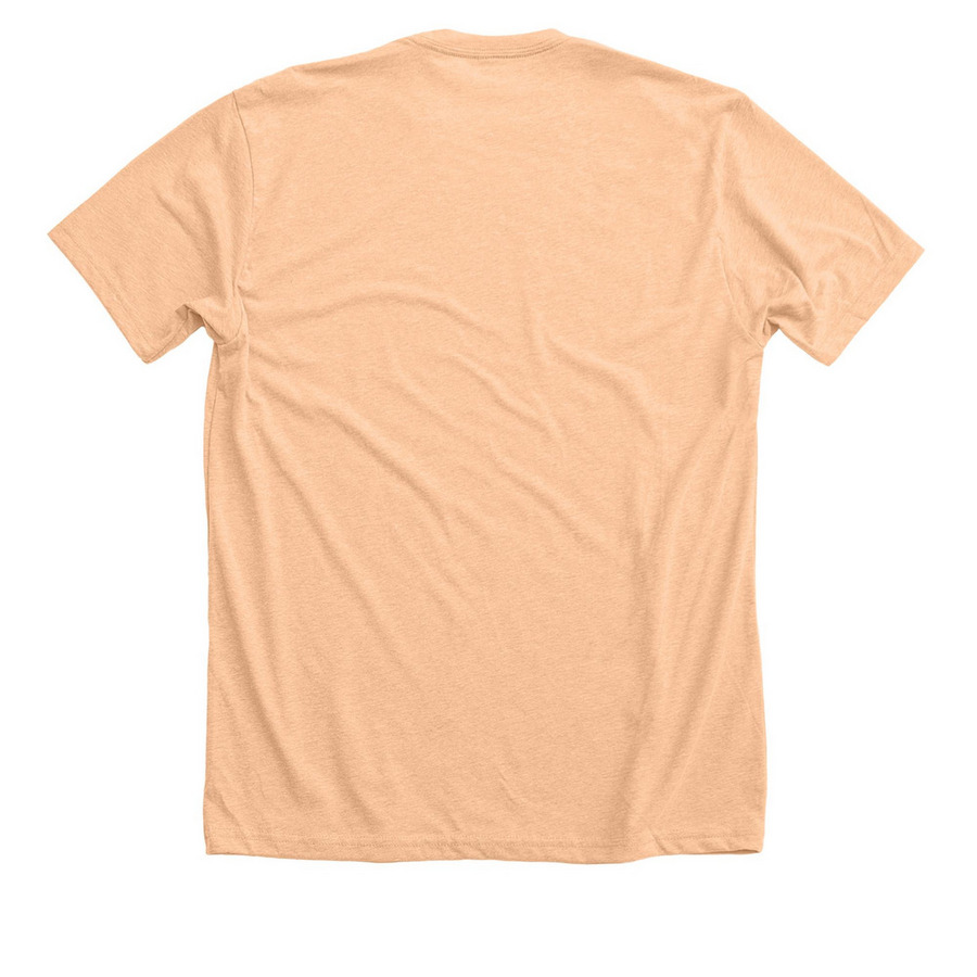 Mushroom Snail, a Heather Peach Premium Unisex Tee (back-view)