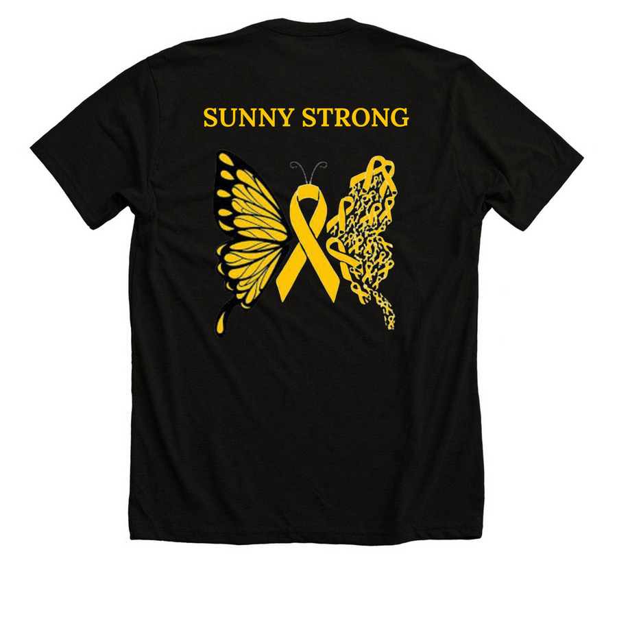 OG: Sunny Shines, a Solid Black Blend Premium Unisex Tee (back-view)