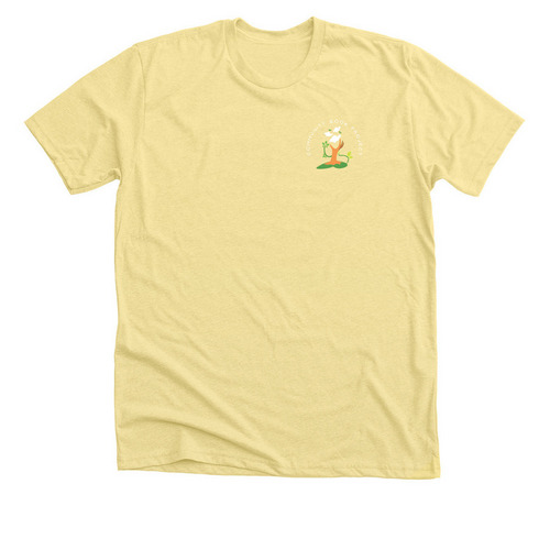 Community Book Project Logo (white), a Heather Yellow Gold Premium Unisex Tee