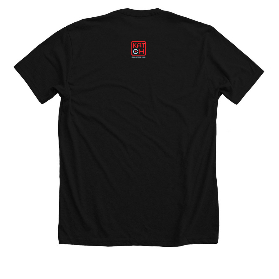 Chi-Trigram, a Solid Black Blend Premium Unisex Tee (back-view)