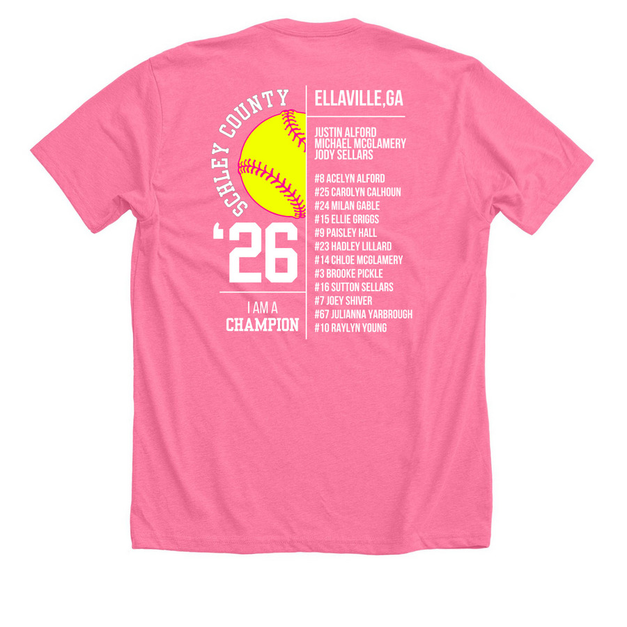 SC 10u All Stars Home Colors, a Neon Pink Premium Unisex Tee (back-view)