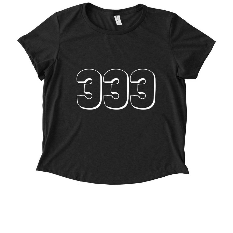 333, a Space Black Allmade Eco Triblend Women?s Scoop Neck Tee