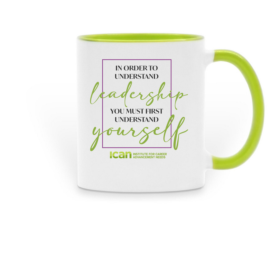 ICAN Understanding Leadership Mug, a Green Two-Tone Ceramic Mug