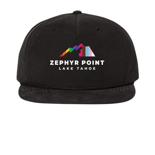 Zephyr Point's kin?dom Camp!, a Black Printed Umpqua Snapback Cap