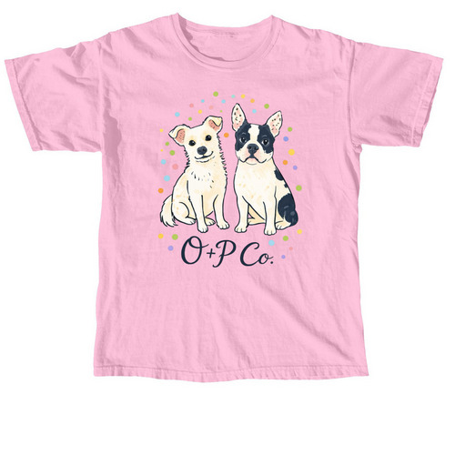 O + P Co. Logo Front Design Comfort Colors, a Blossom Comfort Colors Unisex Tee