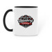 "Udenberg Garage" Coffee Mug, a Black Two-Tone Ceramic Mug (back-view)