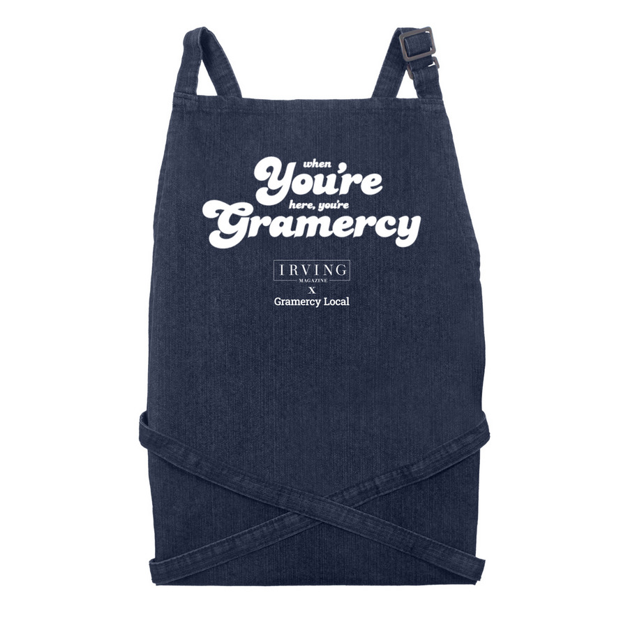 Welcome to the Family Recycled Denim Apron, a Indigo Denim Recycled Denim Bib Apron