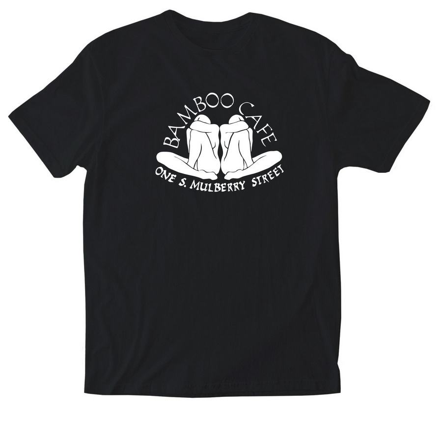 Way Back Classic 1980 Bamboo Cafe (white), a Black Softstyle Cotton Tee