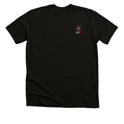 Premium Jesus Christ carrying the cross, a Black Heather Premium Unisex Tee