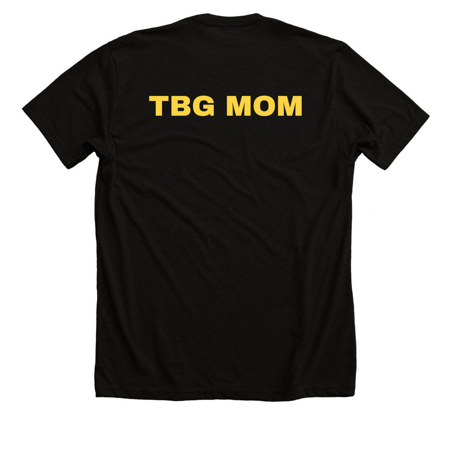 TBG Mom, a Solid Black Blend Premium Unisex Tee (back-view)