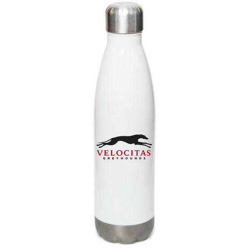 Water Bottle, a White Stainless Steel Water Bottle