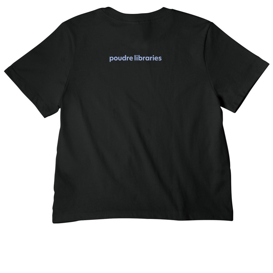 Support Your Local Library - Women's Cut, a Vintage Black Women's Heavyweight Tee (back-view)