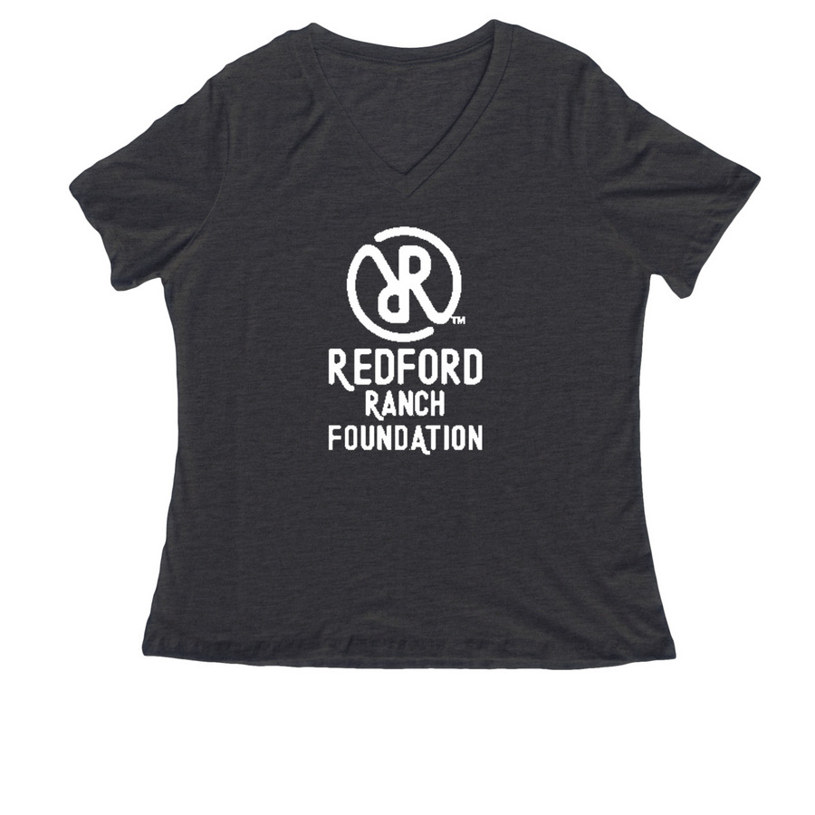 Redford Ranch Foundation Merch, a Dark Grey Heather Women's Relaxed V-Neck Tee