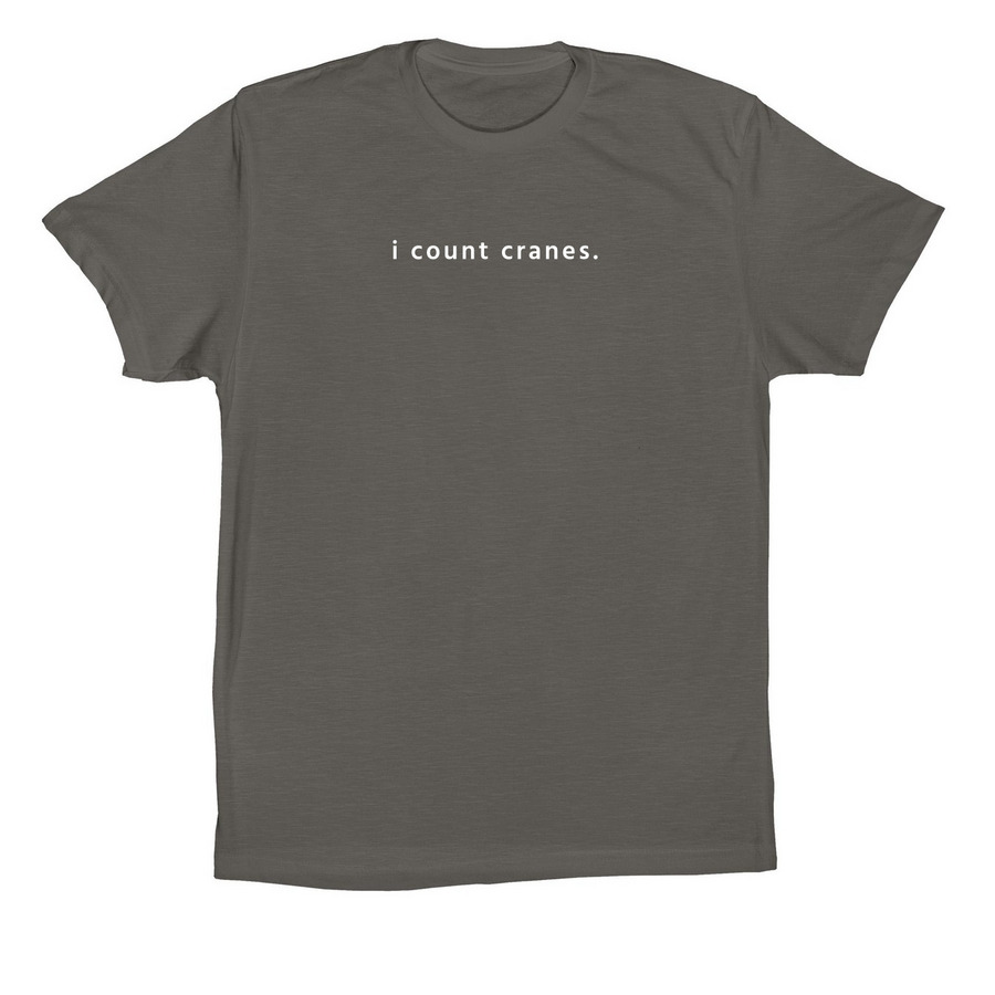 I COUNT CRANES DARK, a Asphalt Premium Cotton Tee