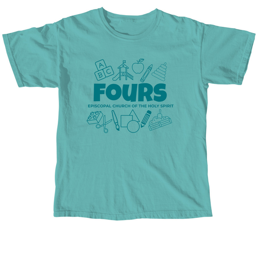 Fours (Adult), a Seafoam Comfort Colors Unisex Tee