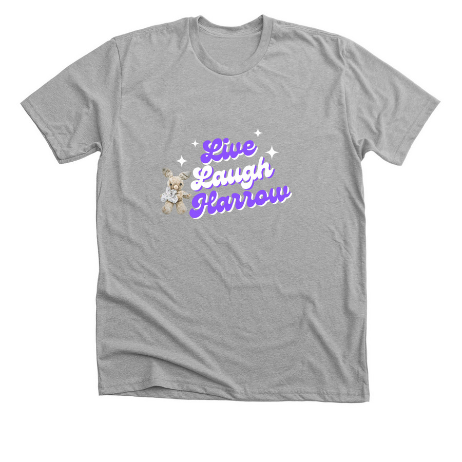 Live Laugh Harrow, a Athletic Heather Premium Unisex Tee