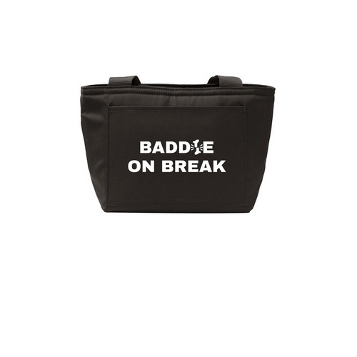 BADDIE BACK TO WORK/ BEACH TOTE, a Deep Black Insulated Lunch Tote
