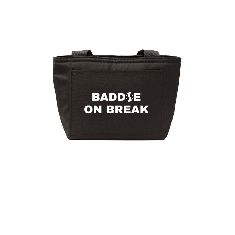 BADDIE BACK TO WORK/ BEACH TOTE, a Deep Black Insulated Lunch Tote