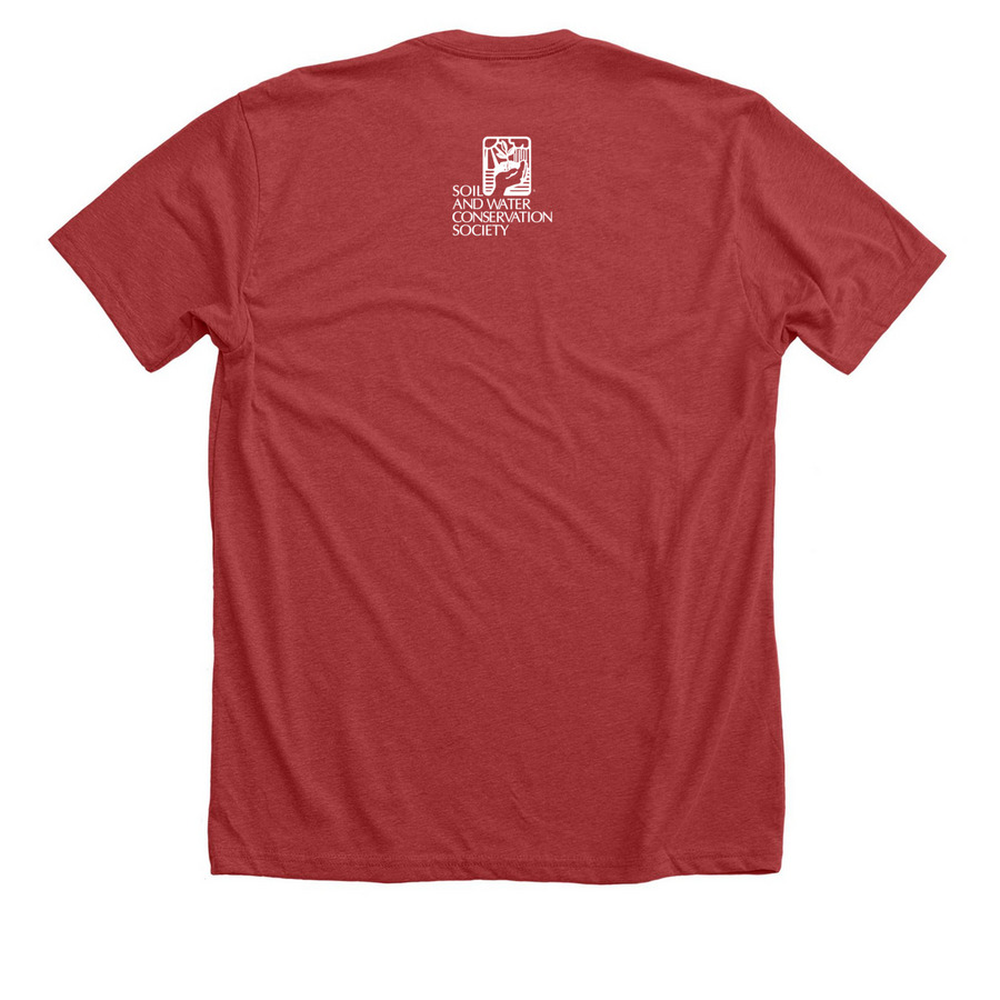 SWCS - Wetlands, a Heather Canvas Red Premium Unisex Tee (back-view)