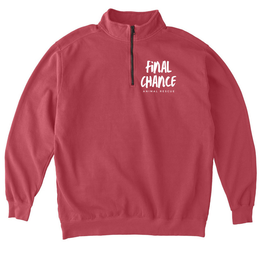 FCAR Swag to save some dogs!, a Crimson Comfort Colors Quarter Zip Pullover