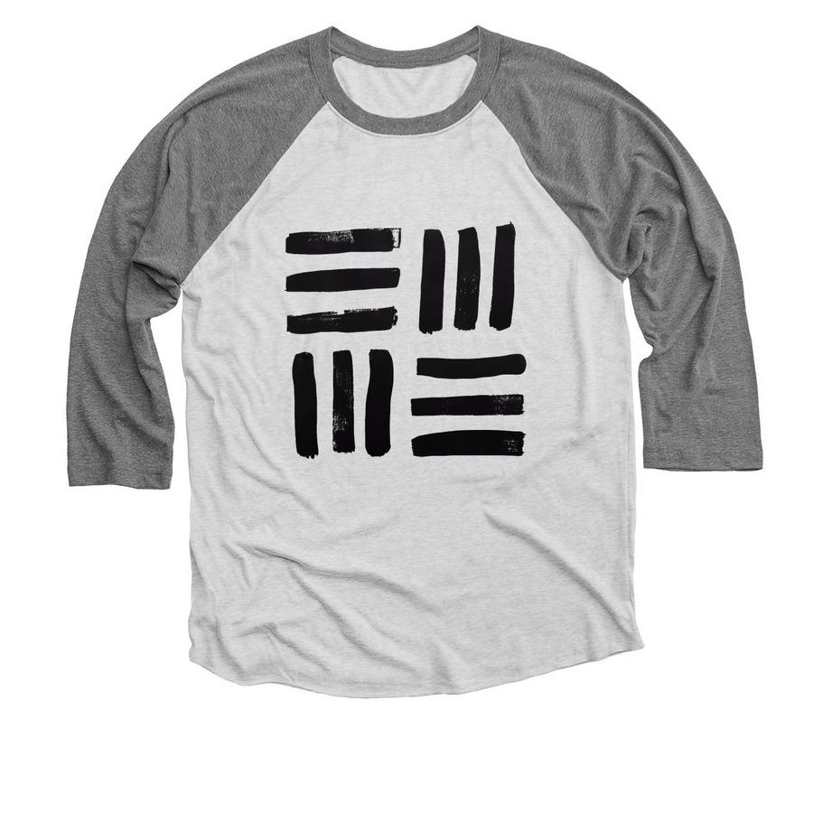 EMME Studio Paint Tee&nbsp;, a Premium Heather and Heather White 3/4 Sleeve Baseball Tee