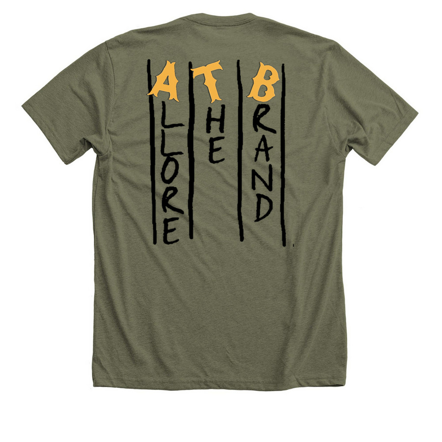 ATB, a Heather Olive Premium Unisex Tee (back-view)