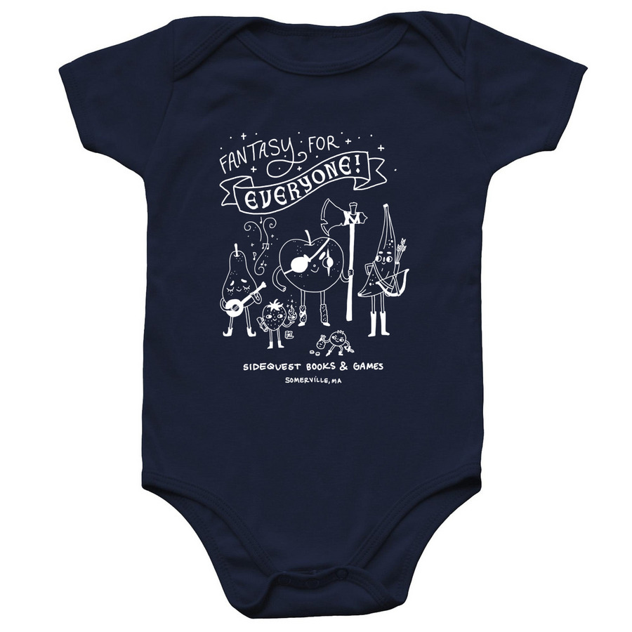 Side Quest Fantasy for Everyone Onesie, a Navy Infant Onesie