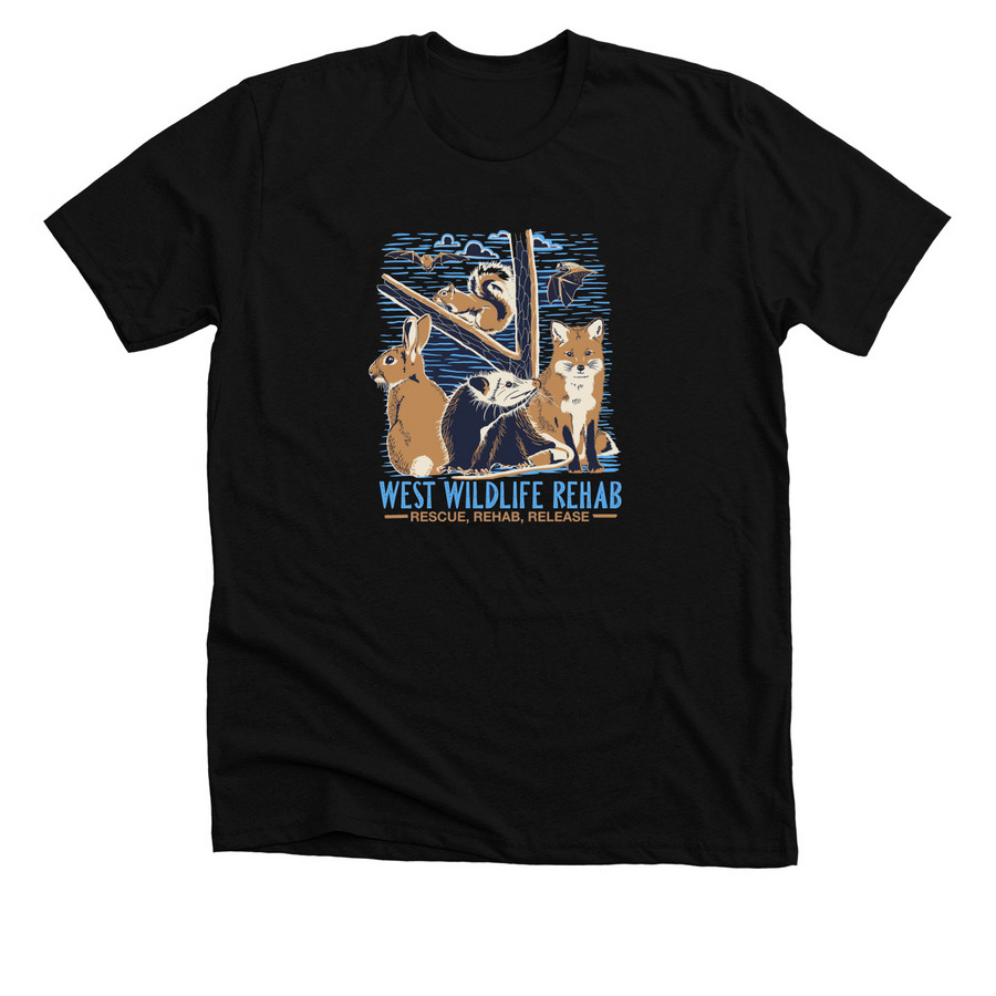 WEST logo merch- updated, a Solid Black Blend Premium Unisex Tee