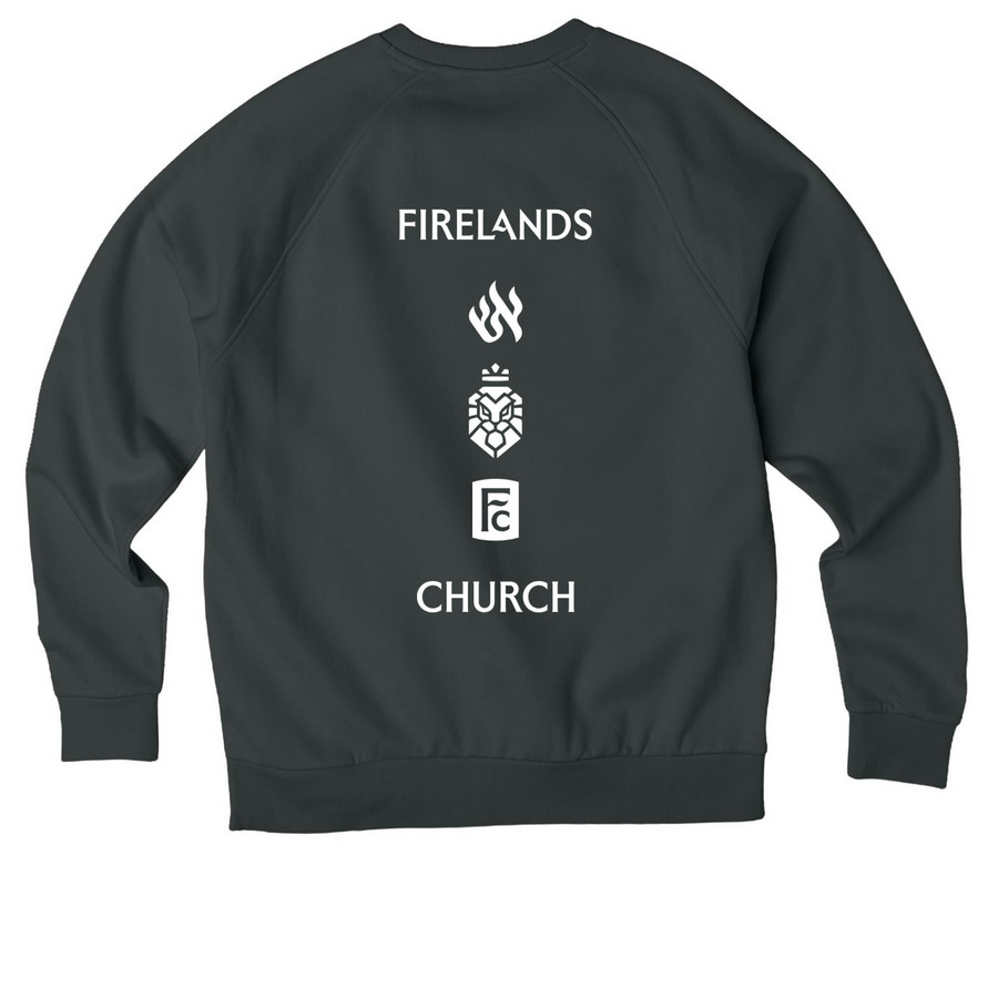 Stacked Logo, a Terrain Grey Allmade Organic CVC Crewneck Sweatshirt (back-view)