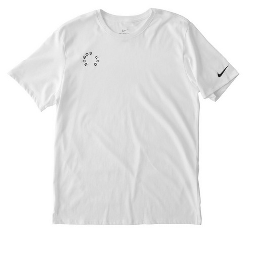 United We Rise, a White Nike Dri-FIT Jersey Blend Performance Tee
