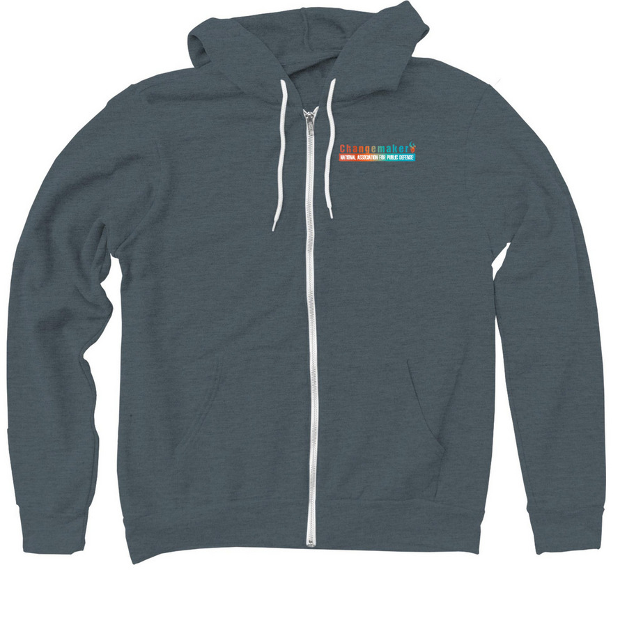 Changemakers, a Heather Slate Zip Up Hoodie