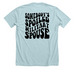 SPOILED MILITARY SPOUSE, a Heather Ice Blue Premium Unisex Tee (back-view)